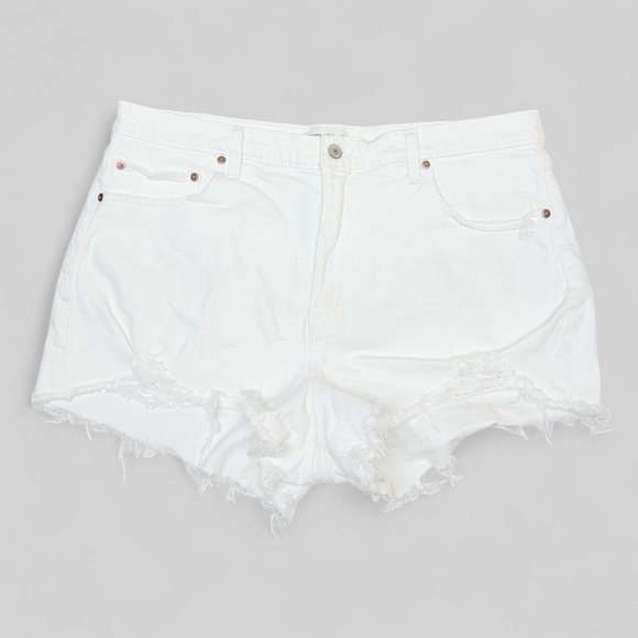Abercrombie & Fitch High Rise Mom Short White Size 33 / 16 - Picture 2 of 6